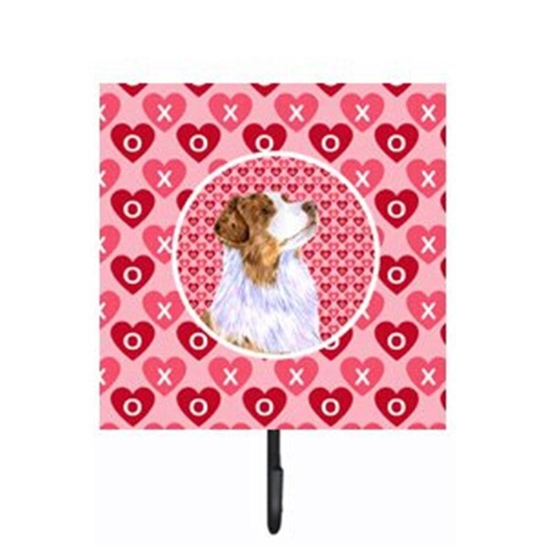 Carolines Treasures 4.25 x 7 in. Australian Shepherd Valentines Love and Hearts Leash Or Key Holder LH9138SH4 - main